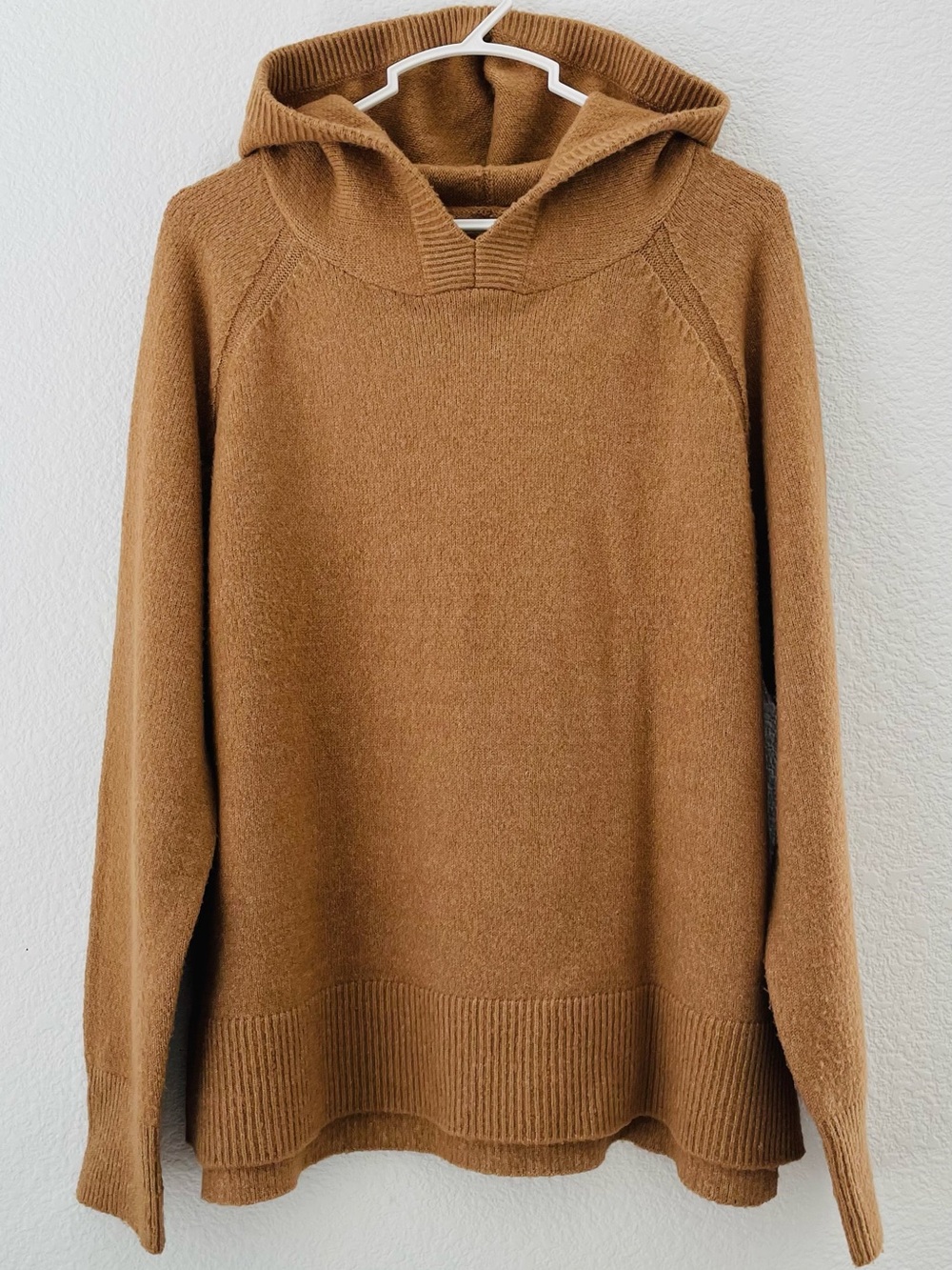 Vintage Camel Hooded Knit Sweater